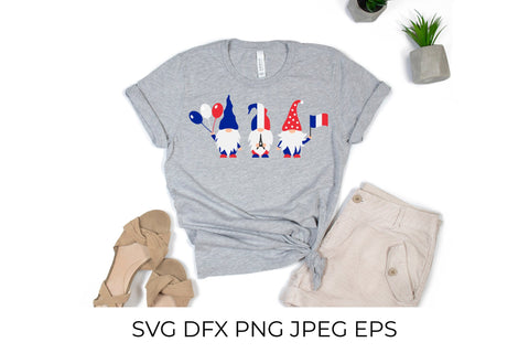 Bastille Day gnomes with flag of France. French patriotic gnomes. SVG LaBelezoka 