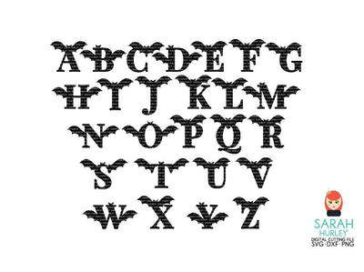 Bat Alphabet SVG Sarah Hurley 