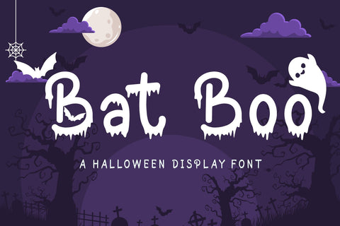 Bat Boo - Halloween Display Font Font AEN Creative Store 