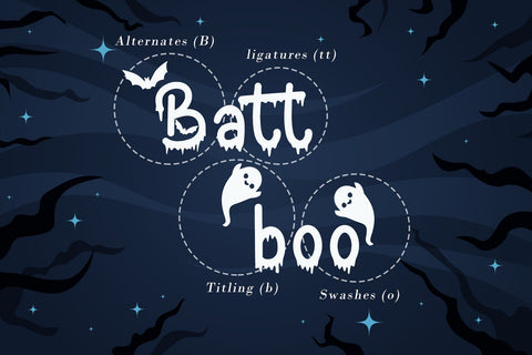 Bat Boo - Halloween Display Font Font AEN Creative Store 