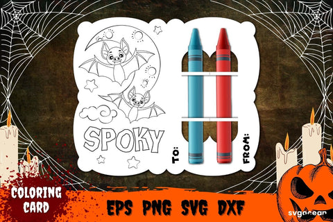 Bat Coloring Card Svg SVG SvgOcean 