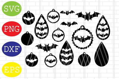 Bat Earring Svg, Bat Earring Cut File, Earring Cut File, Earring Svg, Halloween Svg, Halloween Earring Svg, Bats Svg, Bat Svg SVG DigitalSvgFiles 