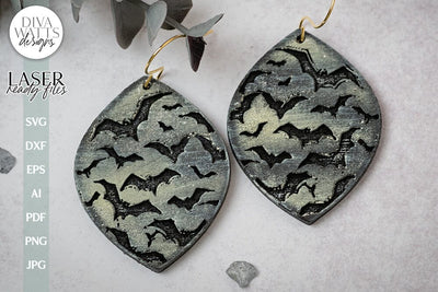 Bat Earrings SVG For Laser Earrings With Bats for Halloween Earrings For Glowforge Bat Earrings SVG Halloween Bat Earrings With Bats SVG SVG Diva Watts Designs 
