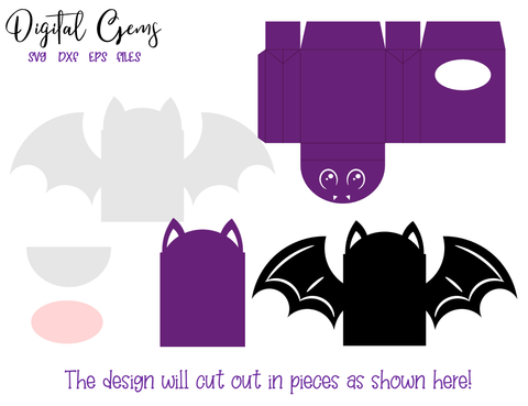 Bat favour box design SVG Digital Gems 