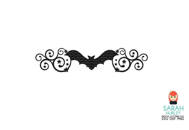 Bat Flourish Banner SVG Sarah Hurley 