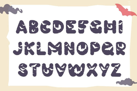 Bat Halloween- Cute Decorative Font Font AnningArts Design 