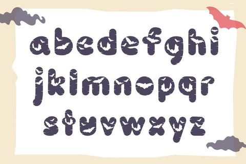 Bat Halloween- Cute Decorative Font Font AnningArts Design 