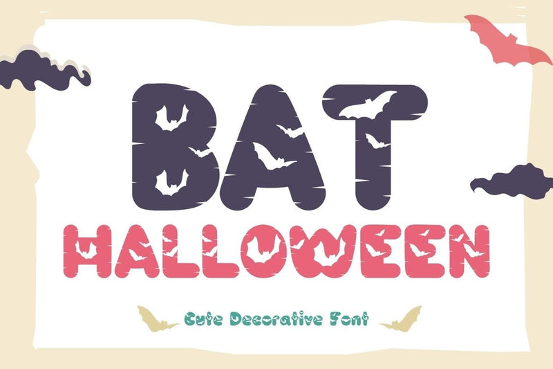 Bat Halloween- Cute Decorative Font Font AnningArts Design 