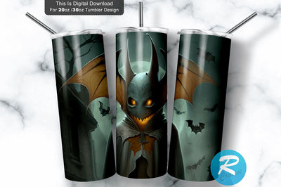 Bat Halloween Ghost 20 oz / 30 oz Tumbler PNG Sublimation Regulrcrative 