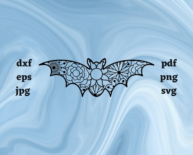 Bat Mandala SVG Cut File SVG Northern Light SVG 