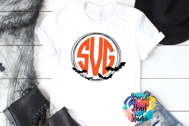 Bat Monogram Frame SVG Special Heart Studio 