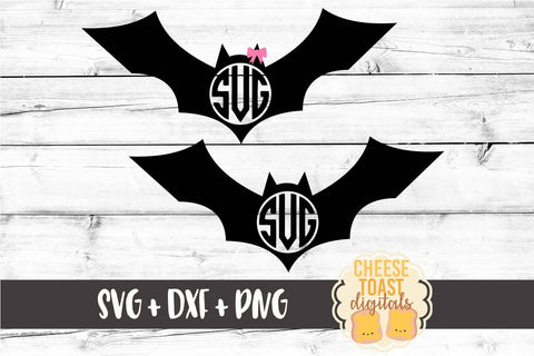 Bat Monogram Set - Halloween SVG PNG DXF Cut Files SVG Cheese Toast Digitals 