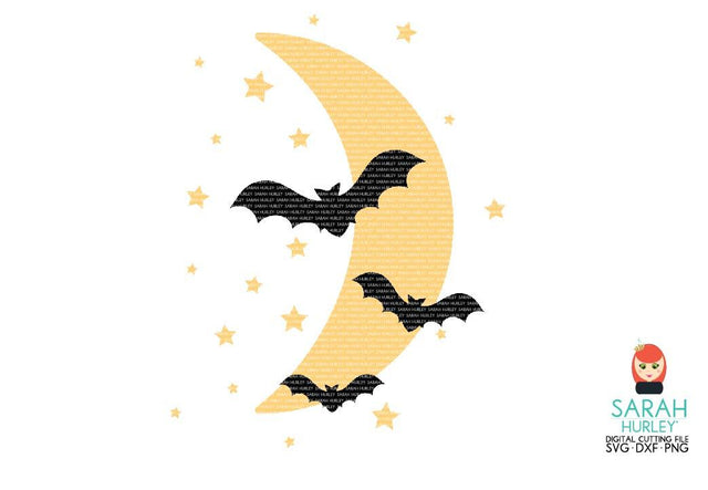 Bat Moon SVG Sarah Hurley 