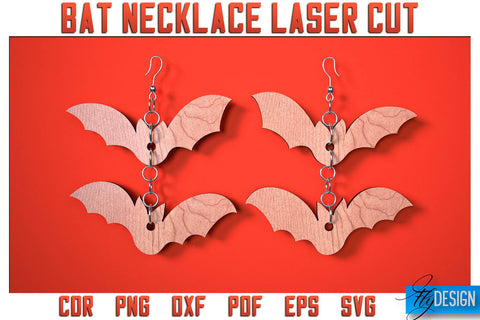 Bat Necklace Laser Cut SVG | Bat Accessories Laser Cut SVG Design | CNC Files SVG Fly Design 