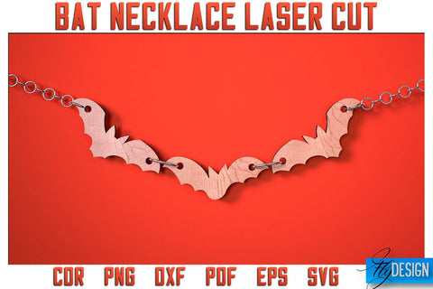 Bat Necklace Laser Cut SVG | Bat Accessories Laser Cut SVG Design | CNC Files SVG Fly Design 