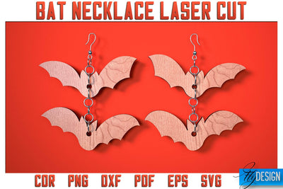 Bat Necklace Laser Cut SVG | Bat Accessories Laser Cut SVG Design | CNC Files SVG Fly Design 