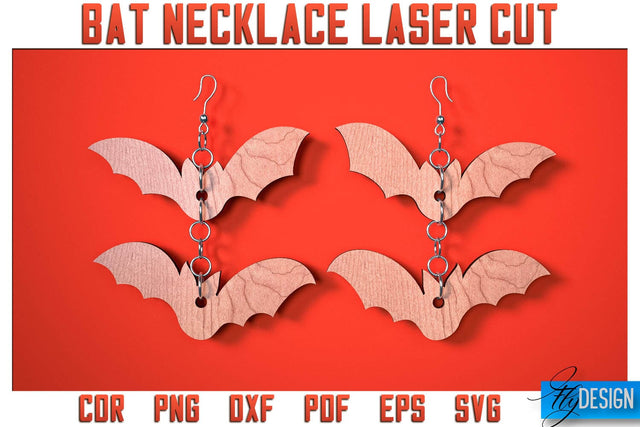 Bat Necklace Laser Cut SVG | Bat Accessories Laser Cut SVG Design | CNC Files SVG Fly Design 