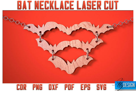Bat Necklace Laser Cut SVG | Bat Accessories Laser Cut SVG Design | CNC Files SVG Fly Design 