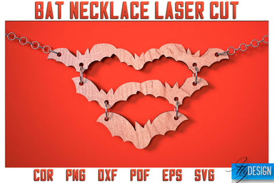 Bat Necklace Laser Cut SVG | Bat Accessories Laser Cut SVG Design | CNC Files SVG Fly Design 