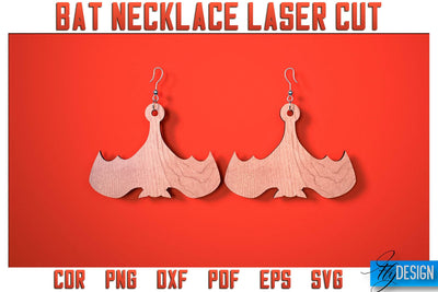 Bat Necklace Laser Cut SVG | Bat Accessories Laser Cut SVG Design | CNC Files SVG Fly Design 