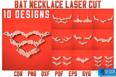 Bat Necklace Laser Cut SVG | Bat Accessories Laser Cut SVG Design | CNC Files SVG Fly Design 
