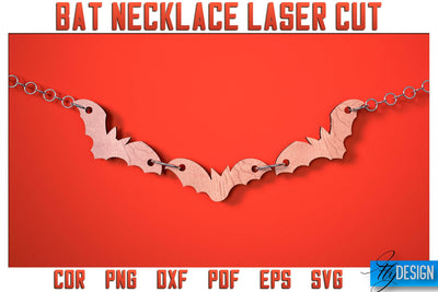 Bat Necklace Laser Cut SVG | Bat Accessories Laser Cut SVG Design | CNC Files SVG Fly Design 