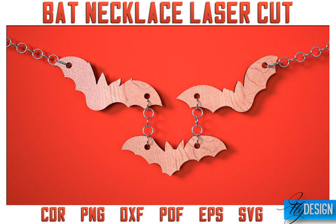 Bat Necklace Laser Cut SVG | Bat Accessories Laser Cut SVG Design | CNC Files SVG Fly Design 