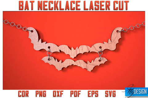Bat Necklace Laser Cut SVG | Bat Accessories Laser Cut SVG Design | CNC Files SVG Fly Design 