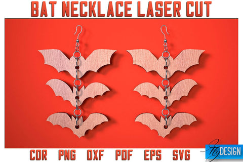 Bat Necklace Laser Cut SVG | Bat Accessories Laser Cut SVG Design | CNC Files SVG Fly Design 
