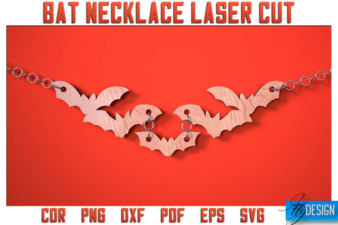 Bat Necklace Laser Cut SVG | Bat Accessories Laser Cut SVG Design | CNC Files SVG Fly Design 