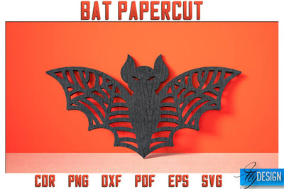 Bat Papercut SVG | Halloween SVG Design | Paper Bat Design SVG Fly Design 