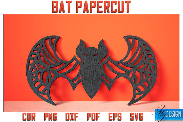 Bat Papercut SVG | Halloween SVG Design | Paper Bat Design SVG Fly Design 