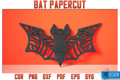Bat Papercut SVG | Halloween SVG Design | Paper Bat Design SVG Fly Design 