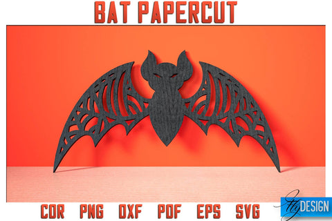 Bat Papercut SVG | Halloween SVG Design | Paper Bat Design SVG Fly Design 