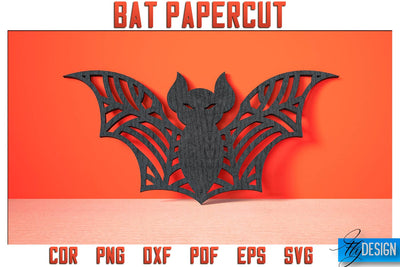 Bat Papercut SVG | Halloween SVG Design | Paper Bat Design SVG Fly Design 