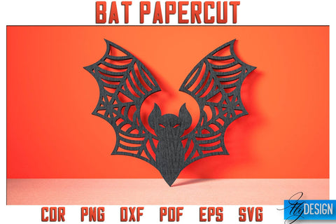 Bat Papercut SVG | Halloween SVG Design | Paper Bat Design SVG Fly Design 