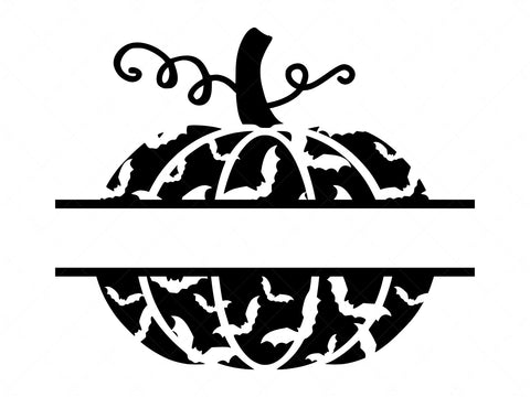 Bat Pattern Pumpkin SVG | Split Pumpkin Cut File SVG Friendly Henry 