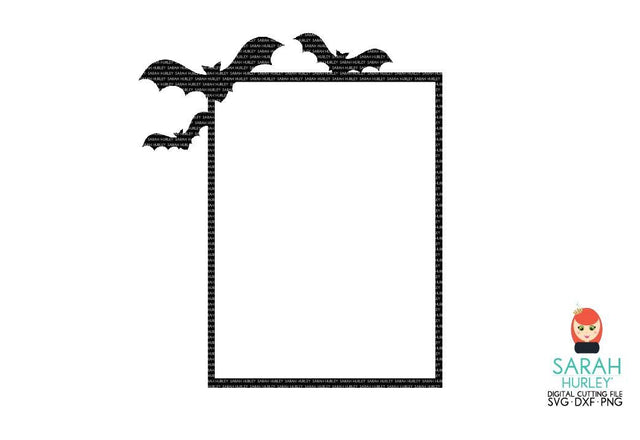Bat Rectangle Frame SVG Sarah Hurley 