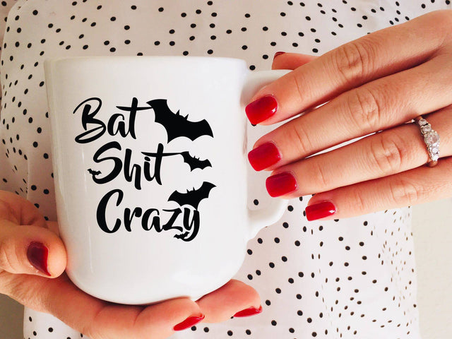 Bat Shit Crazy Adult Halloween SVG Design SVG Crafting After Dark 