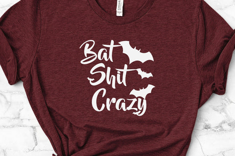 Bat Shit Crazy Adult Halloween SVG Design SVG Crafting After Dark 