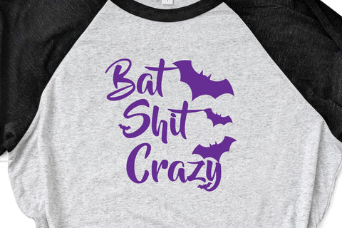 Bat Shit Crazy Adult Halloween SVG Design SVG Crafting After Dark 