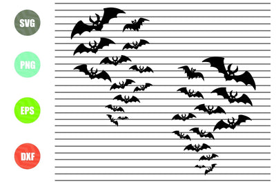 Bat Swarm Svg - Halloween SVG PNG DXF EPS Cut Files SVG Artstoredigital 