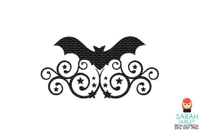 Bat Swirly Flourish SVG Sarah Hurley 