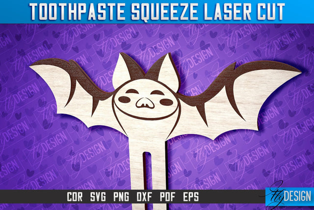 Bat Toothpaste Squeezer Laser Cut | Laser Cut SVG Design | CNC File SVG Fly Design 