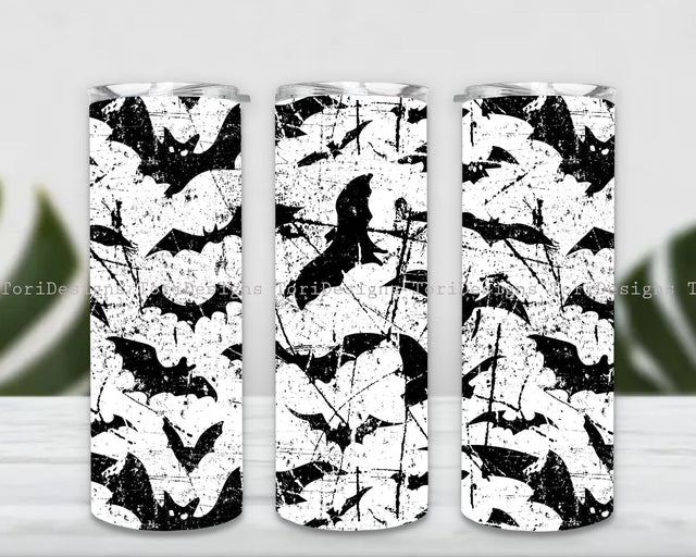 Bat Tumbler Wrap, Halloween Tumbler Wrap, Gothic Bat png, 20 Oz Skinny Tumbler Sublimation Design, Scary Bat Tumbler png Sublimation ToriDesigns 