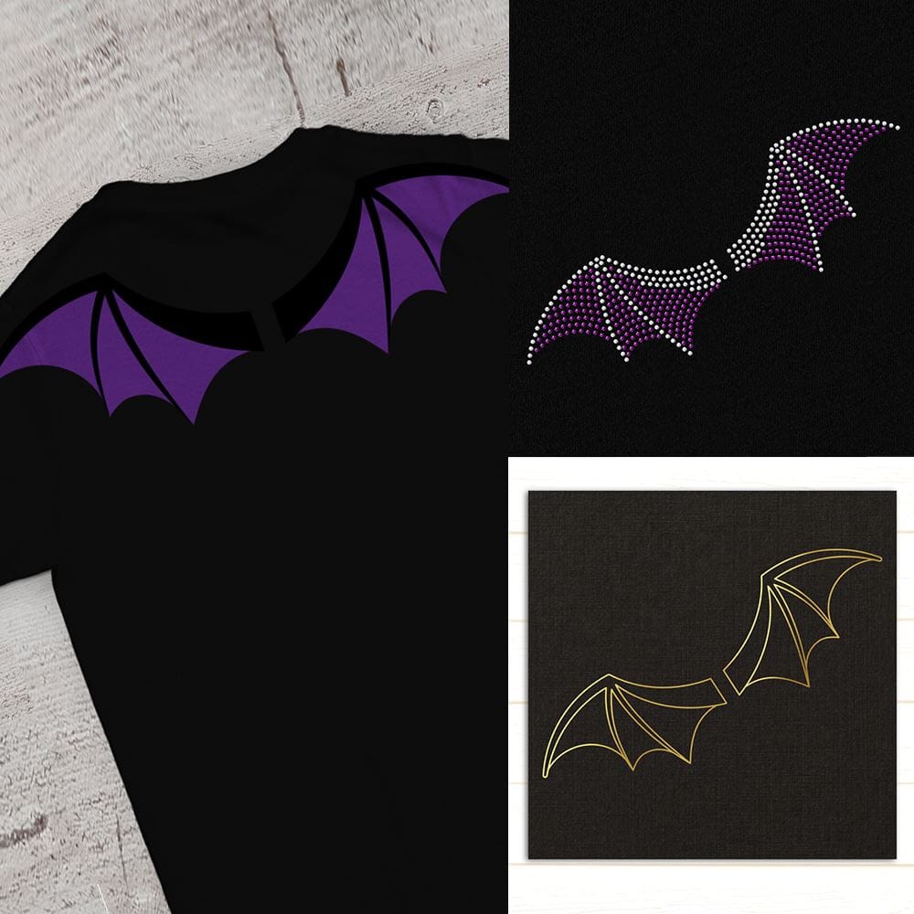 Bat Wing TRIO Including Sketch and Rhinestone Versions - So Fontsy