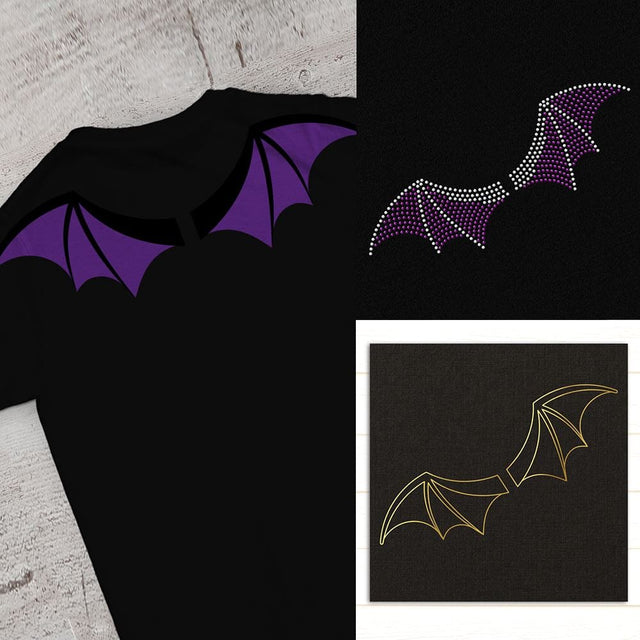 Bat Wing SVG TRIO Including Sketch and Rhinestone Versions SVG Designed by Geeks