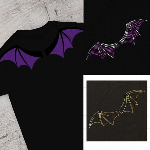 Bat Wing SVG TRIO Including Sketch and Rhinestone Versions SVG Designed by Geeks 