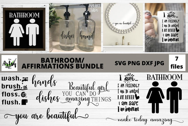 Bathroom Bundle, Bathroom svg bundle, morning affirmations svg SVG The Artsy Spot 