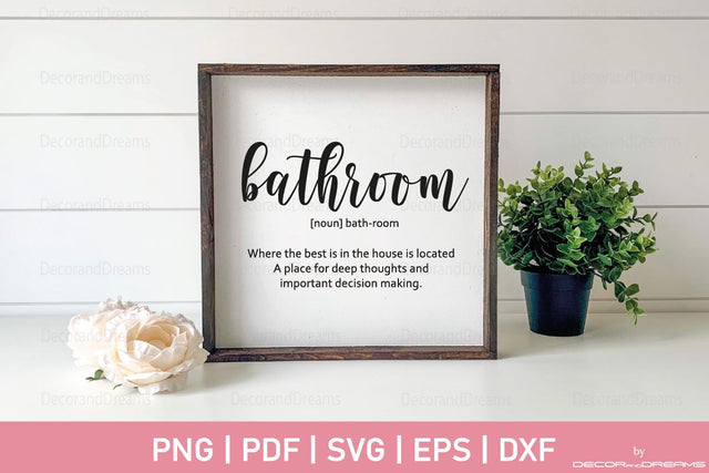 Bathroom Definition SVG SVG Decor and Dreams 